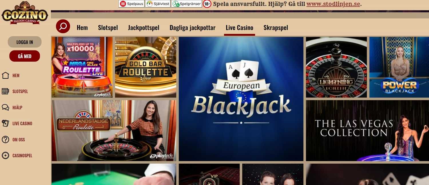 Cozino live casino