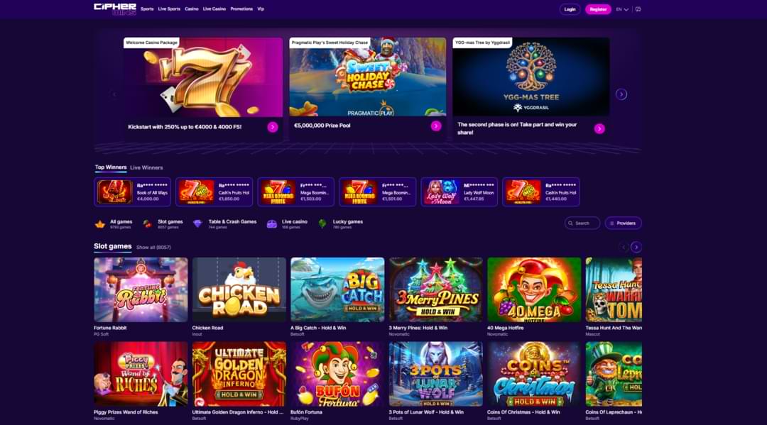 Officiella webbplatsen för Cipherwins Casino 