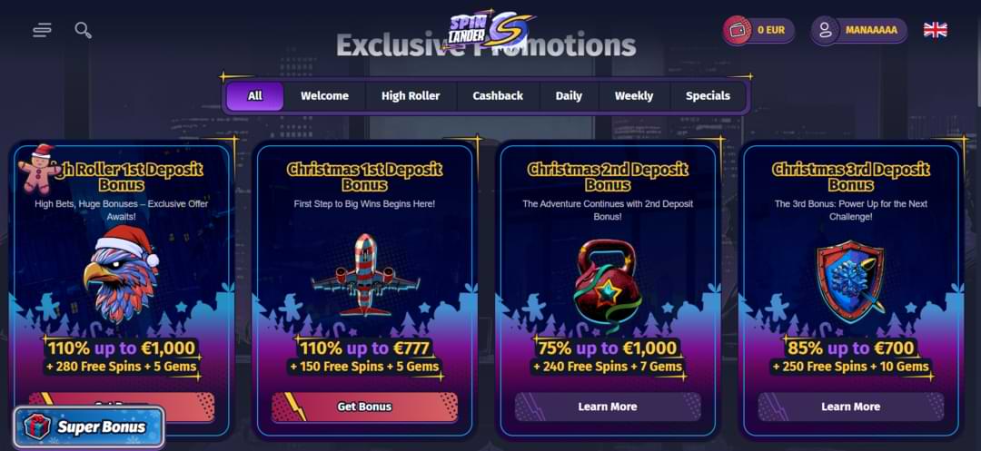 Spinlander bonuses Bonusar hos Spinlander